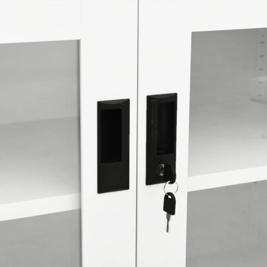 Office Cabinet White 90x40x70 cm Steel