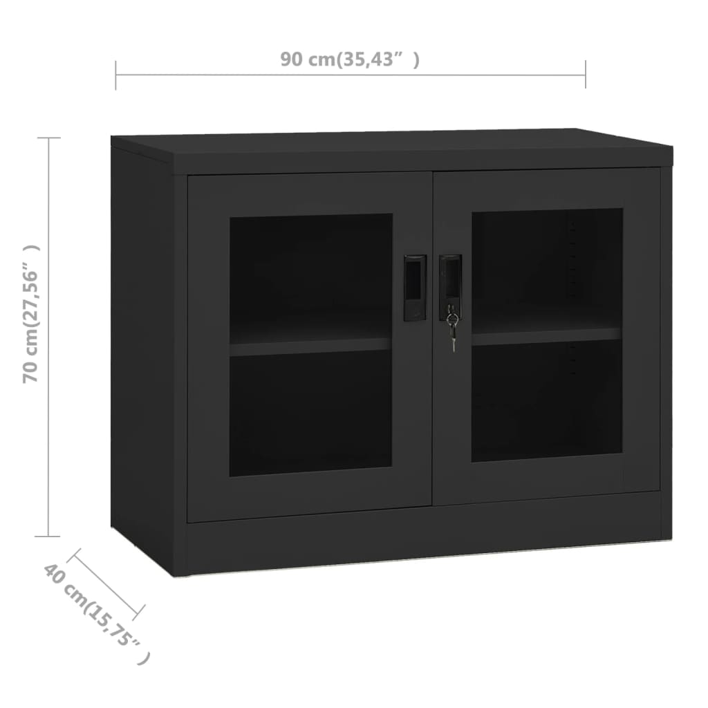 Office Cabinet Anthracite 90x40x70 cm Steel