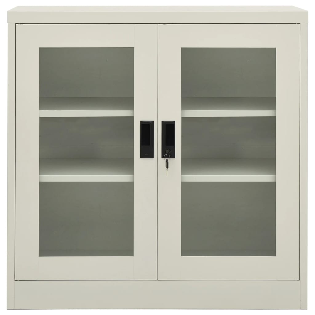 Office Cabinet | Light grey | Steel, tempered glass | Standard