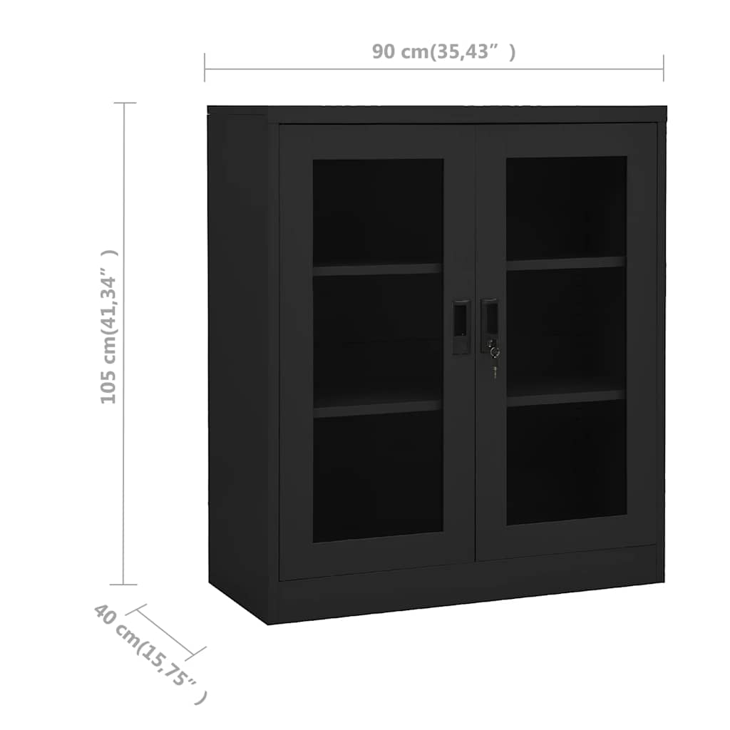 Office Cabinet Anthracite 90x40x105 cm Steel