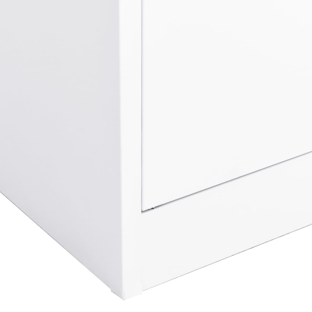 Office Cabinet White 90x40x180 cm Steel