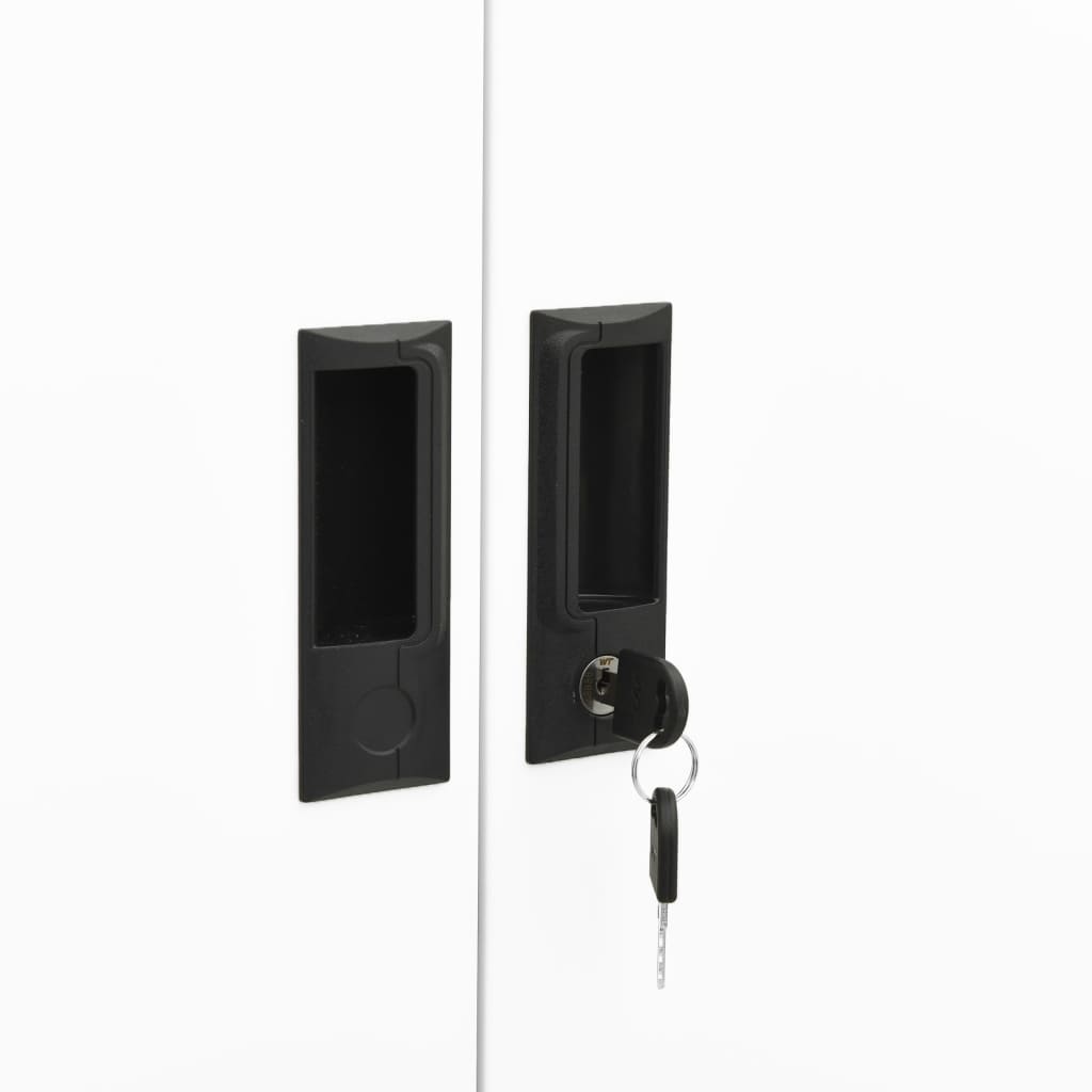Office Cabinet White 90x40x180 cm Steel