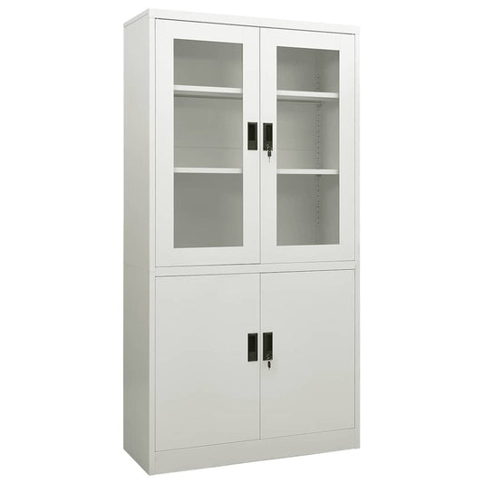 335947 vidaXL Office Cabinet Light Grey 90x40x180 cm Steel