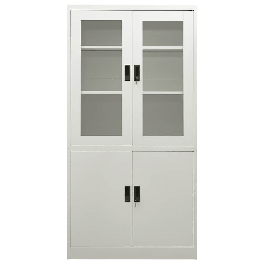 Office Cabinet Light Grey 90x40x180 cm Steel