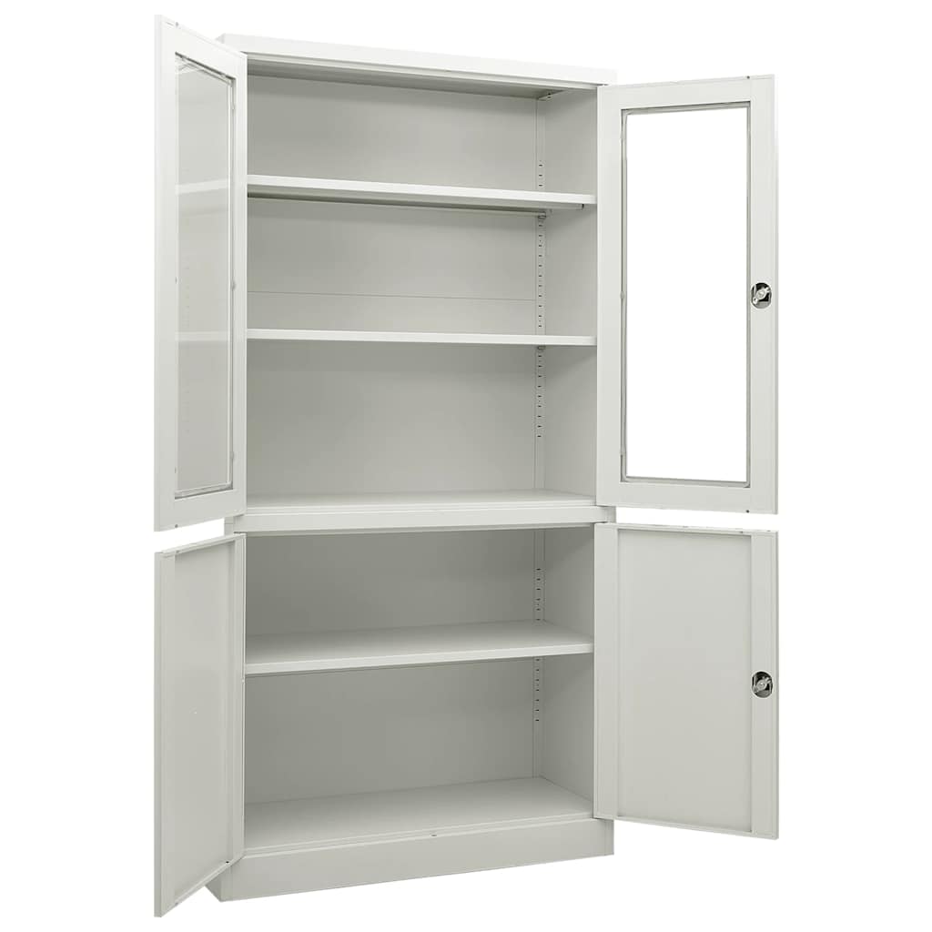 Office Cabinet Light Grey 90x40x180 cm Steel