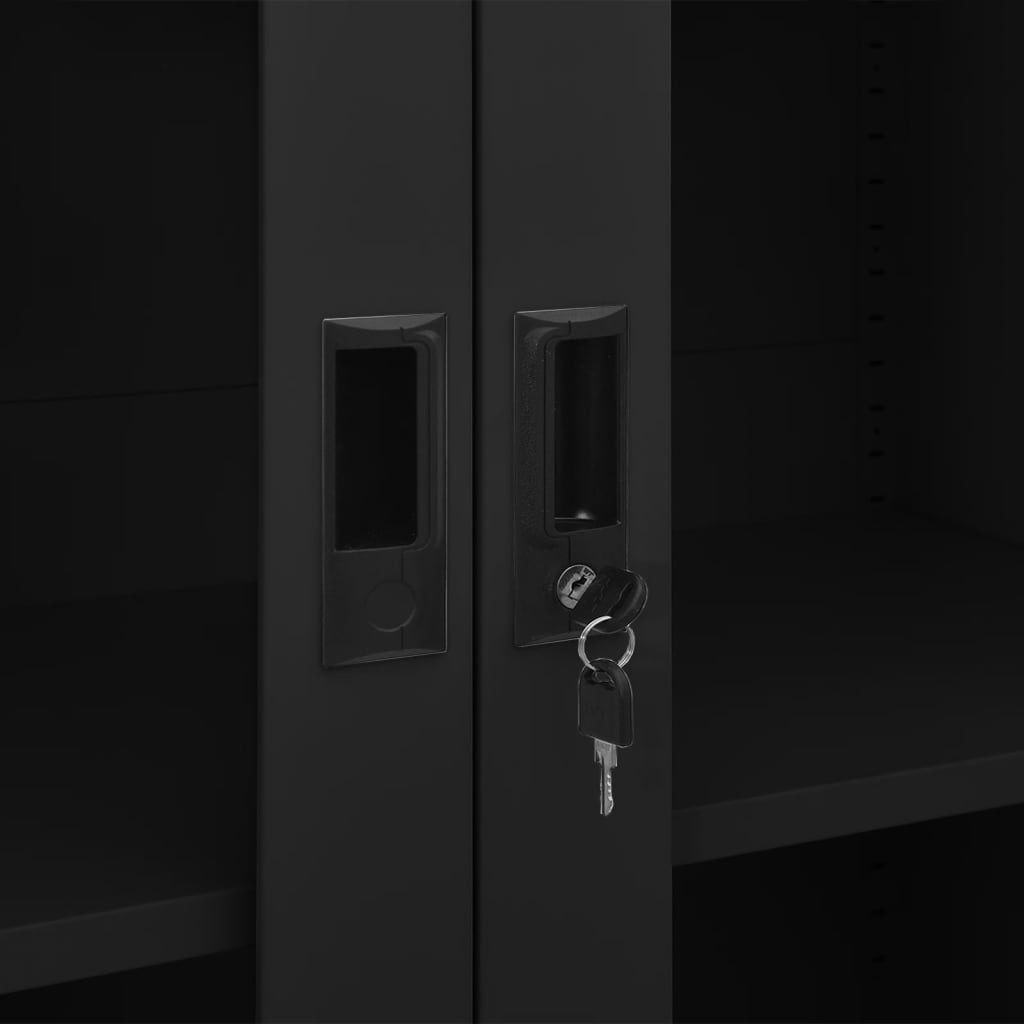 Office Cabinet Black 90x40x180 cm Steel