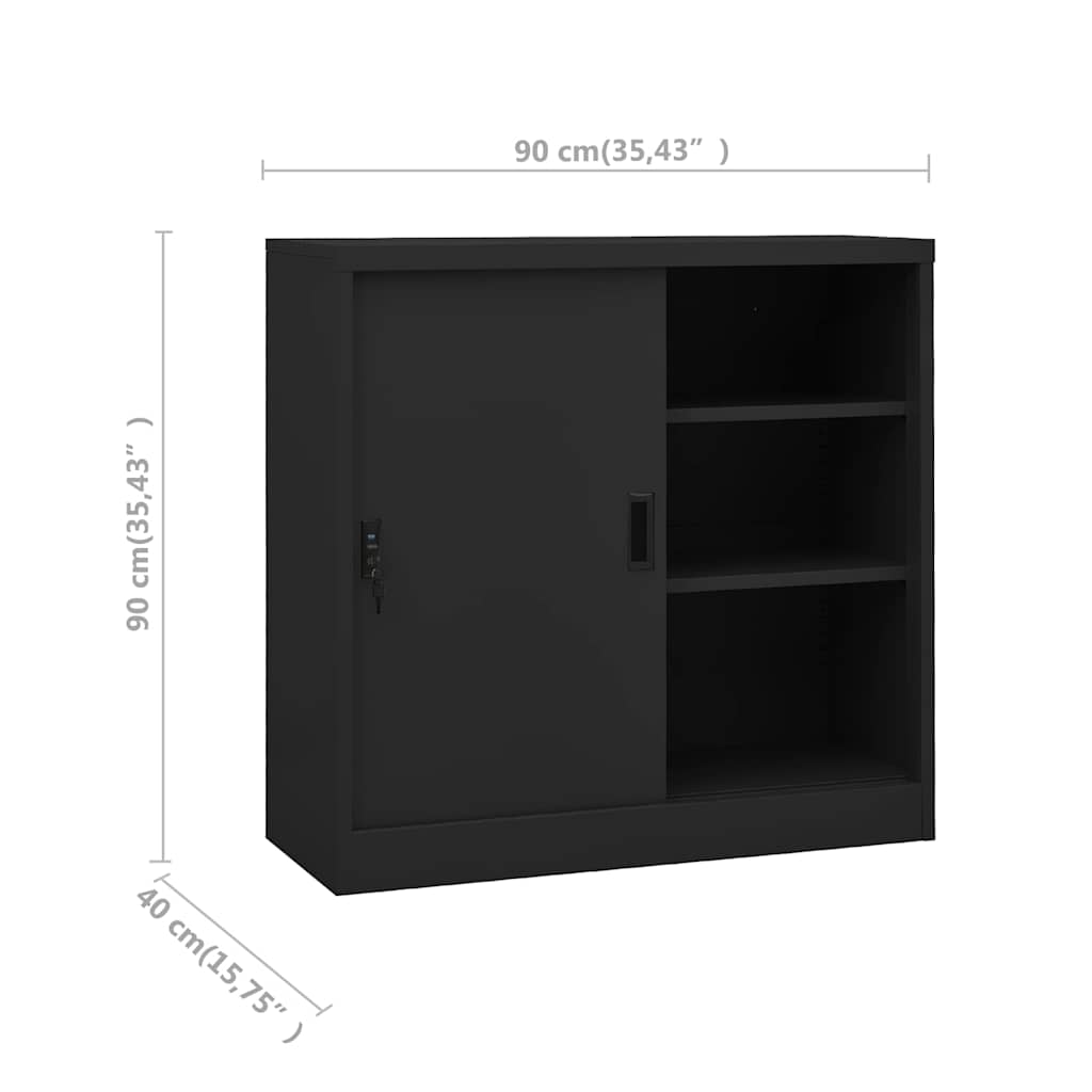 Office Cabinet | Anthracite | Steel | 90x40x90 cm | Office Cabinet