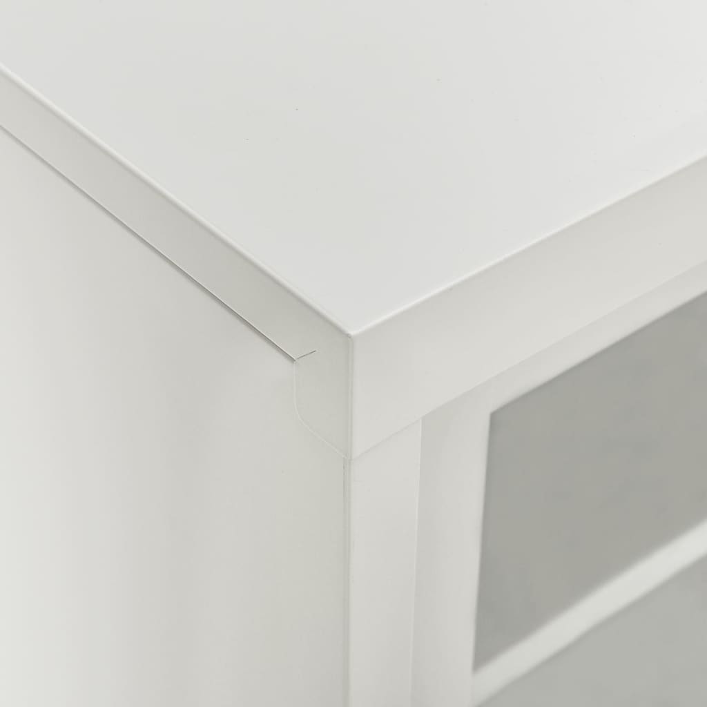 Sliding Door Cabinet | Light grey | Steel, tempered glass | Medium