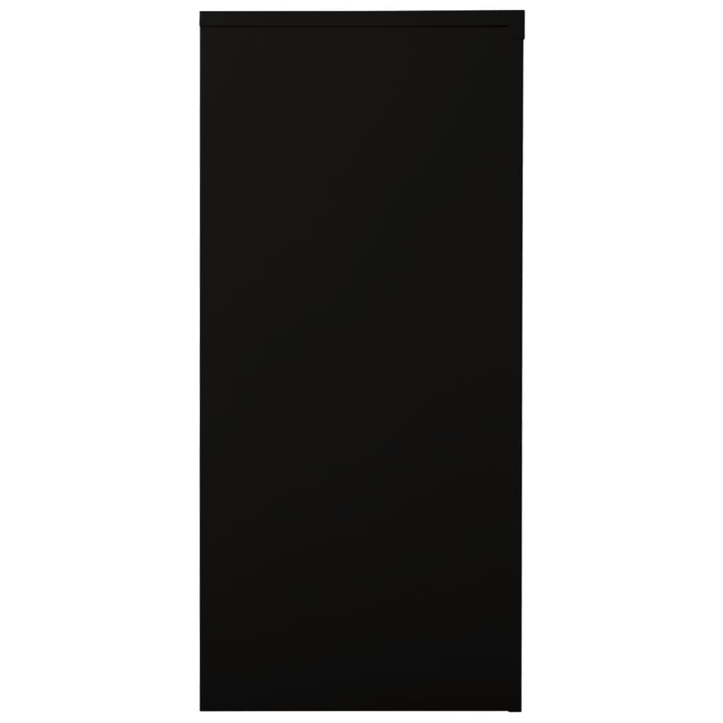 Sliding Door Cabinet | Black | Steel, Tempered Glass | Medium