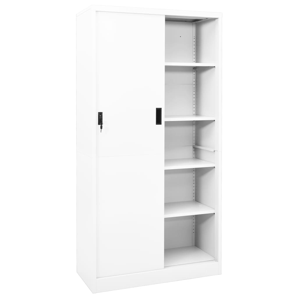 Office Cabinet | White | Steel | 90x40x180 cm | Sliding Components