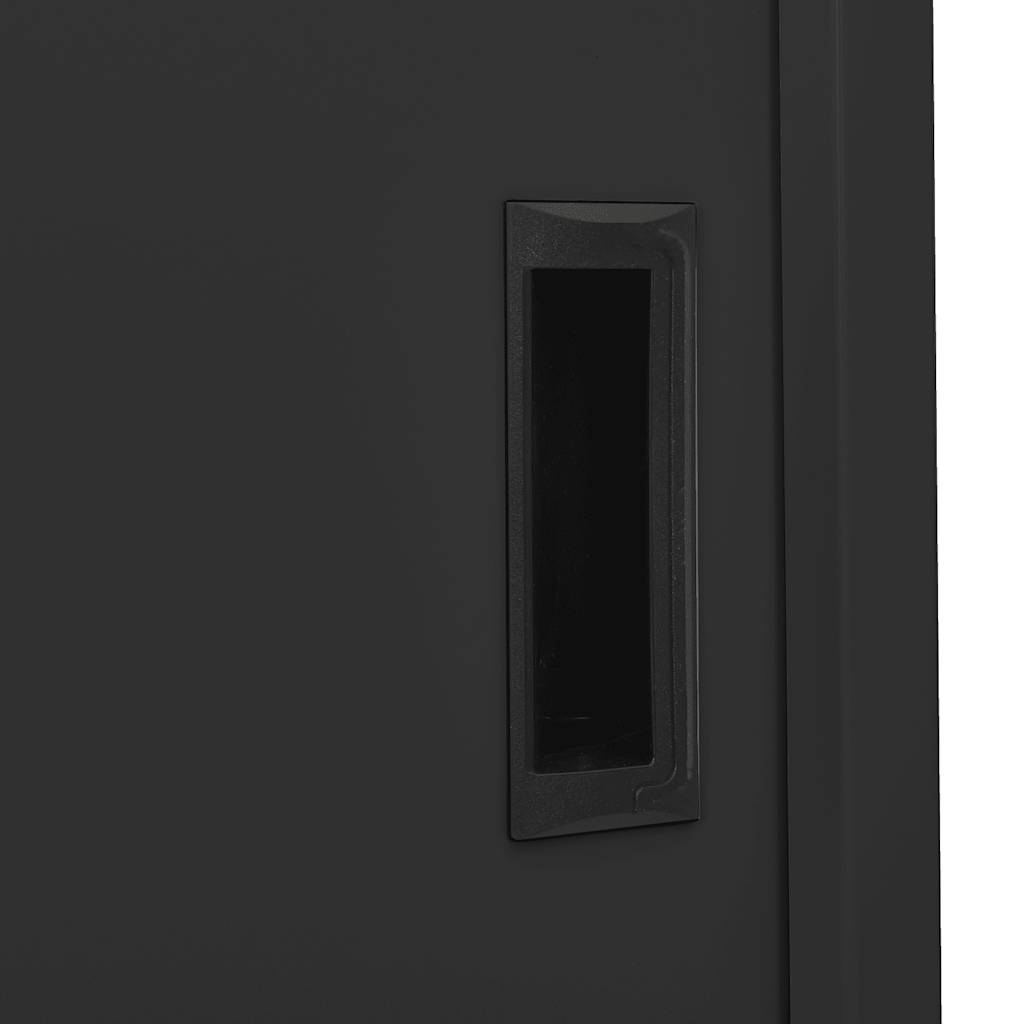 Office Cabinet with Sliding Door Anthracite 90x40x180 cm Steel