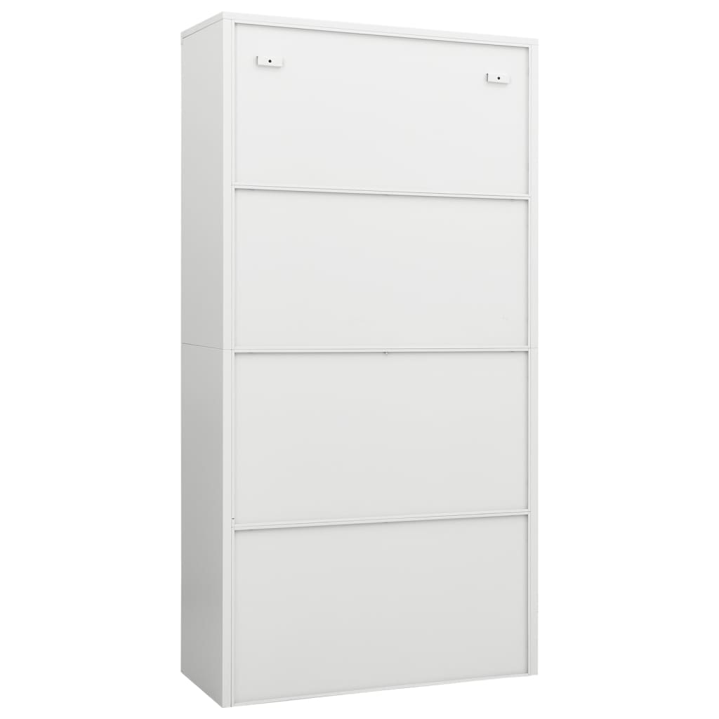 vidaXL Locker Cabinet White 90x40x180 cm Steel