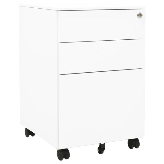 vidaXL Mobile File Cabinet White 39x45x60 cm Steel