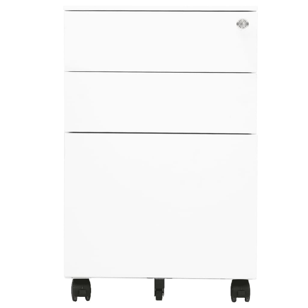 vidaXL Mobile File Cabinet White 39x45x60 cm Steel