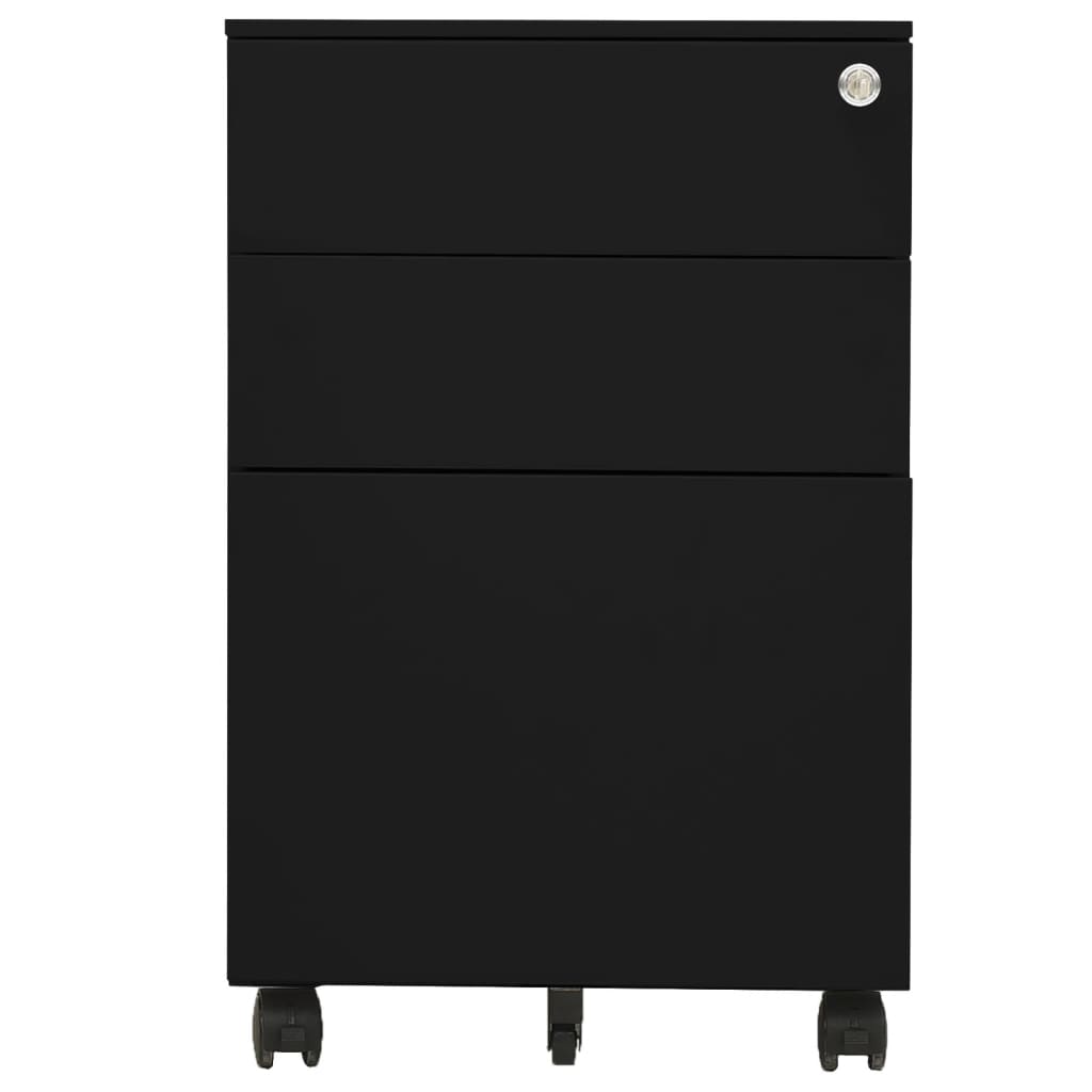 vidaXL Mobile File Cabinet Black 39x45x60 cm Steel