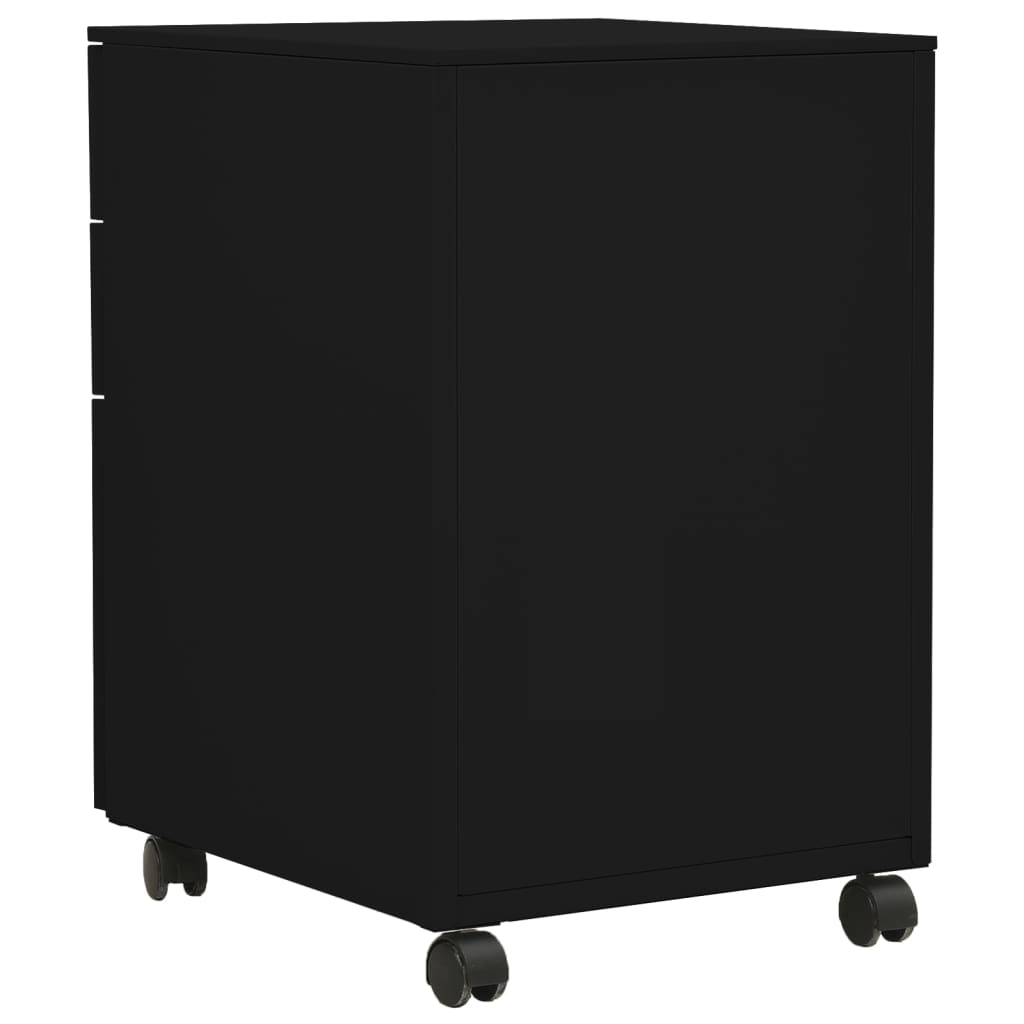 vidaXL Mobile File Cabinet Black 39x45x60 cm Steel