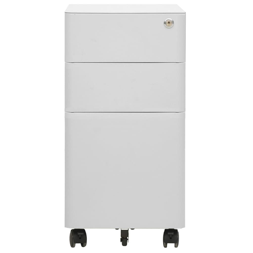 File Cabinet | Light grey | Steel | Slides under a desk