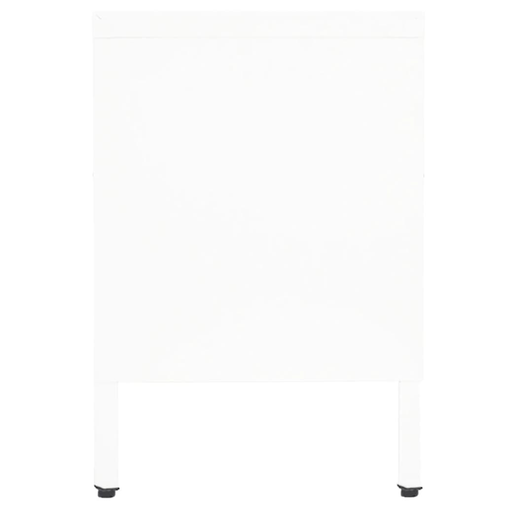 336056 vidaXL TV Cabinet White 90x30x44 cm Steel and Glass