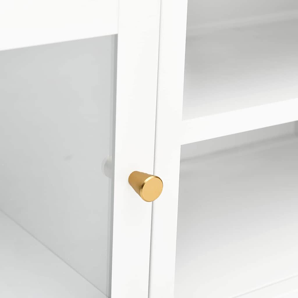 336056 vidaXL TV Cabinet White 90x30x44 cm Steel and Glass