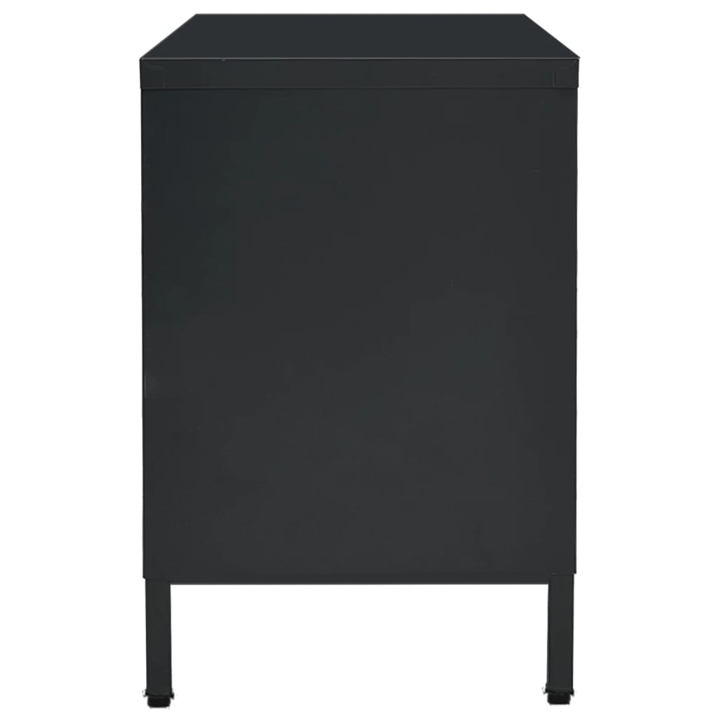 TV Cabinet | Black | Black powder-coated steel | Medium | Adjustable Feet