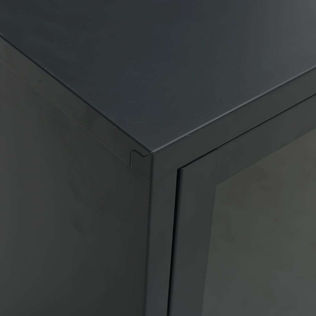 TV Cabinet | Black | Black powder-coated steel | Medium | Adjustable Feet