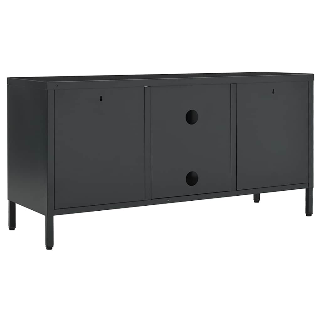 336060 vidaXL TV Cabinet Anthracite 105x35x52 cm Steel and Glass