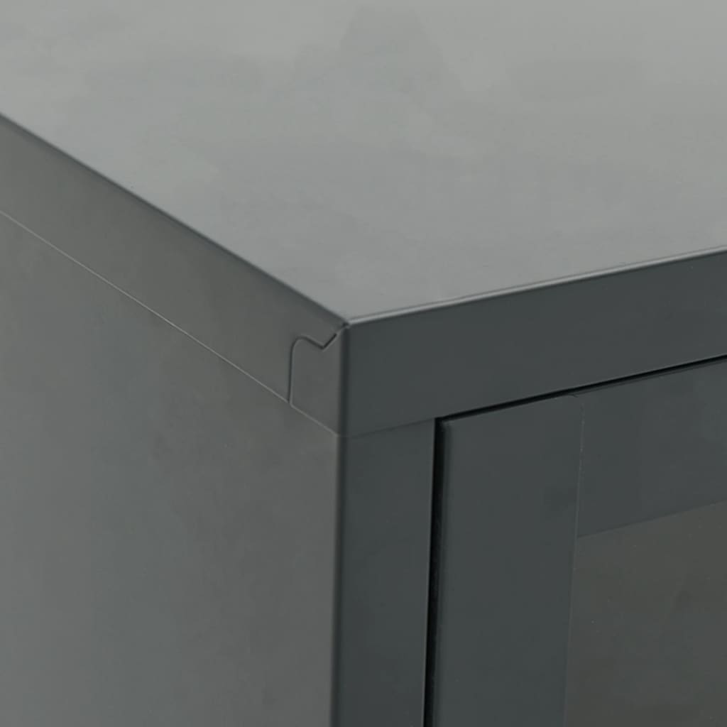 TV Cabinet Anthracite 105x35x52 cm Steel and Glass