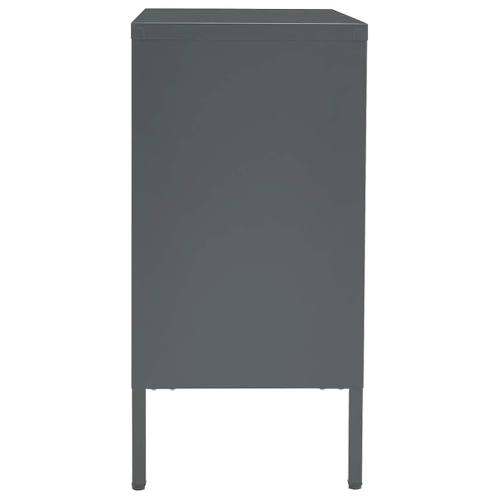 Sideboard Anthracite 75x35x70 cm Steel and Tempered Glass
