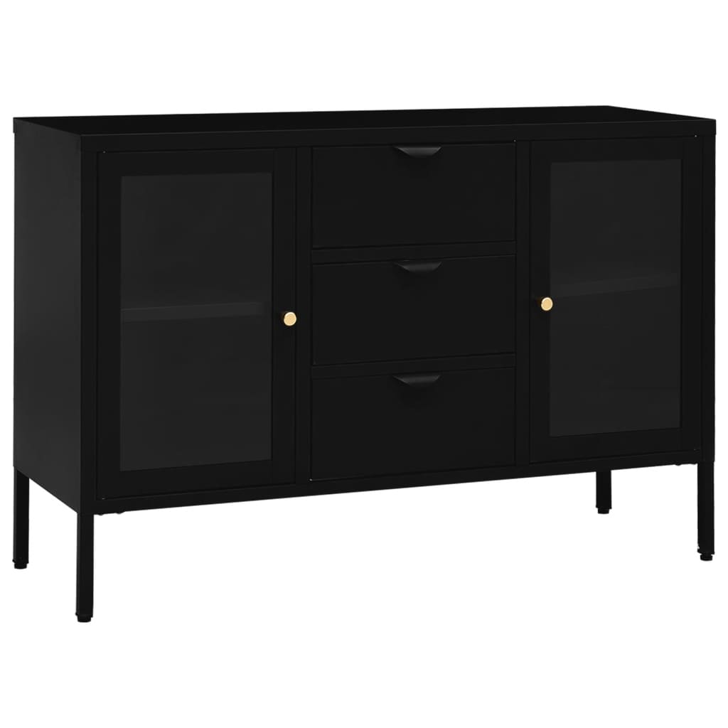 Sideboard | Black | Steel, tempered glass | Medium | Sideboard