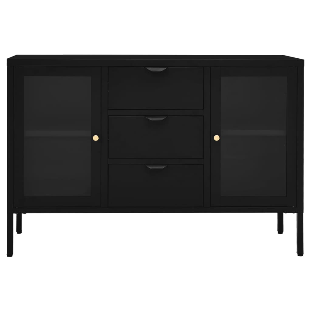 Sideboard | Black | Steel, tempered glass | Medium | Sideboard