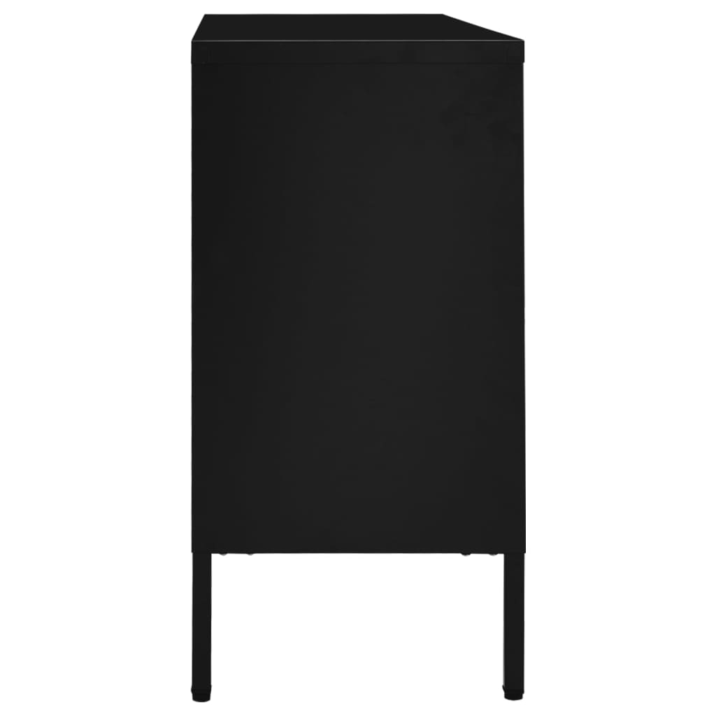 Sideboard | Black | Steel, tempered glass | Medium | Sideboard