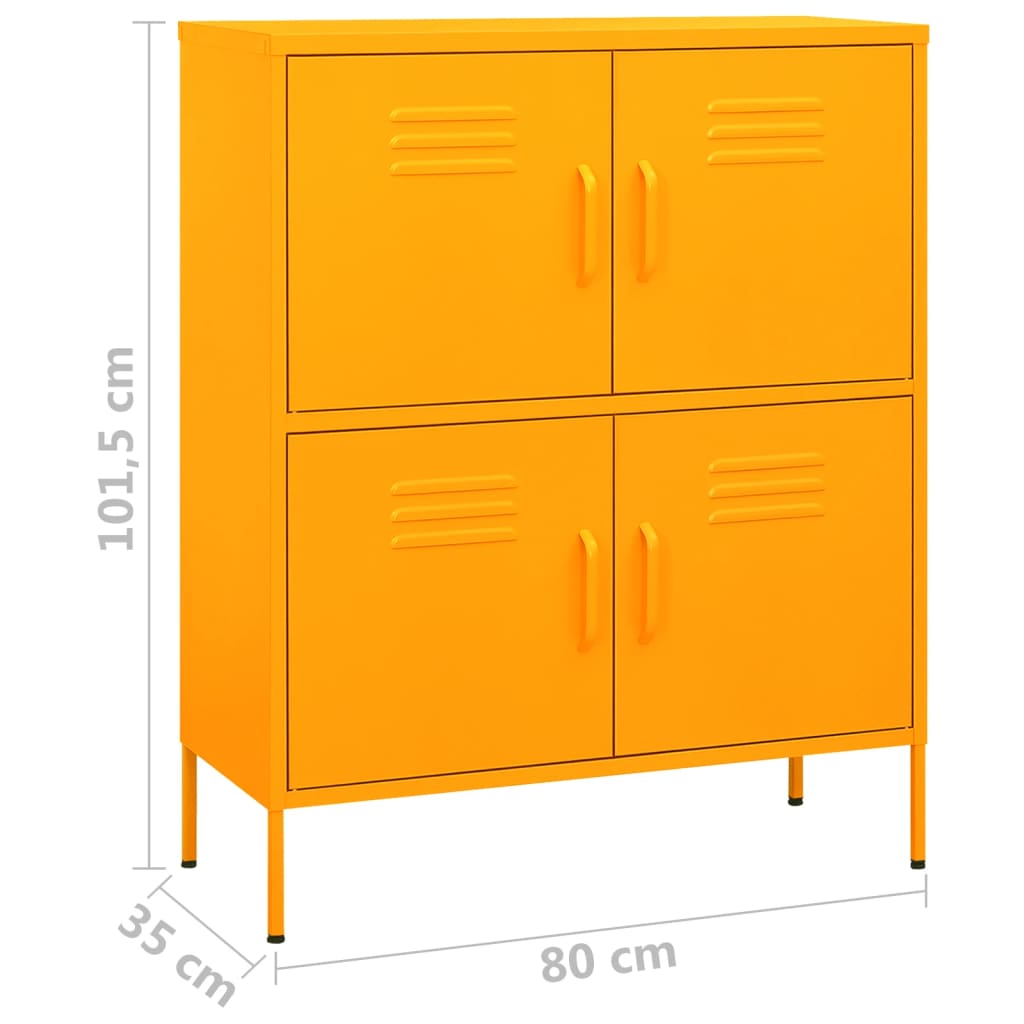 Storage Cabinet | Mustard Yellow | Steel | Medium | Storage Cabinet