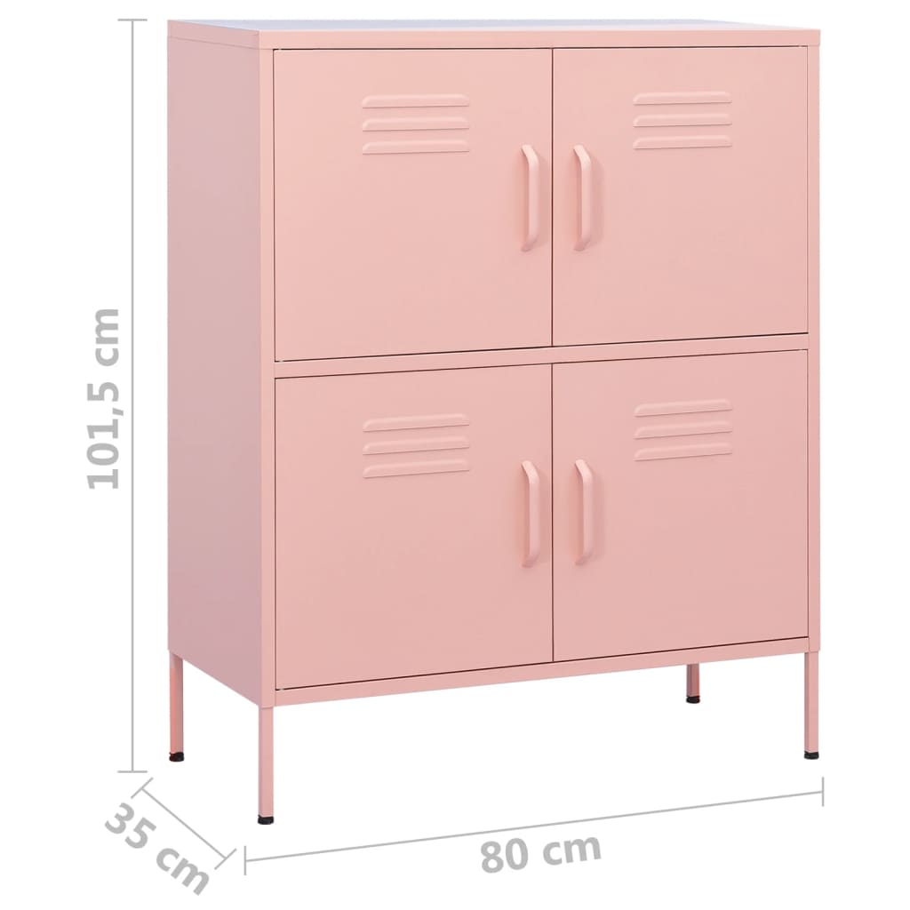 Storage Cabinet | Pink | Steel | 80 x 35 x 101.5 cm | Storage Cabinet