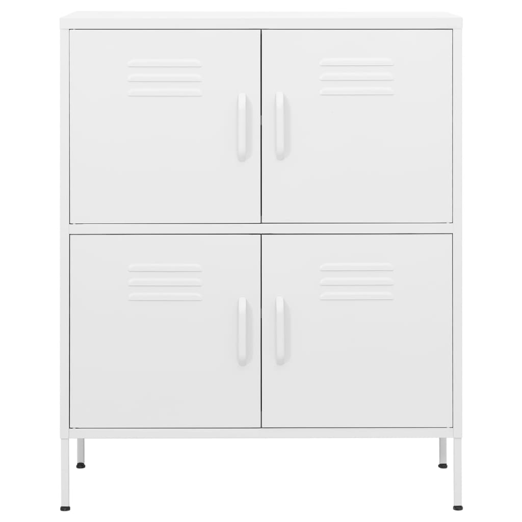 vidaXL Storage Cabinet White 80x35x101.5 cm Steel