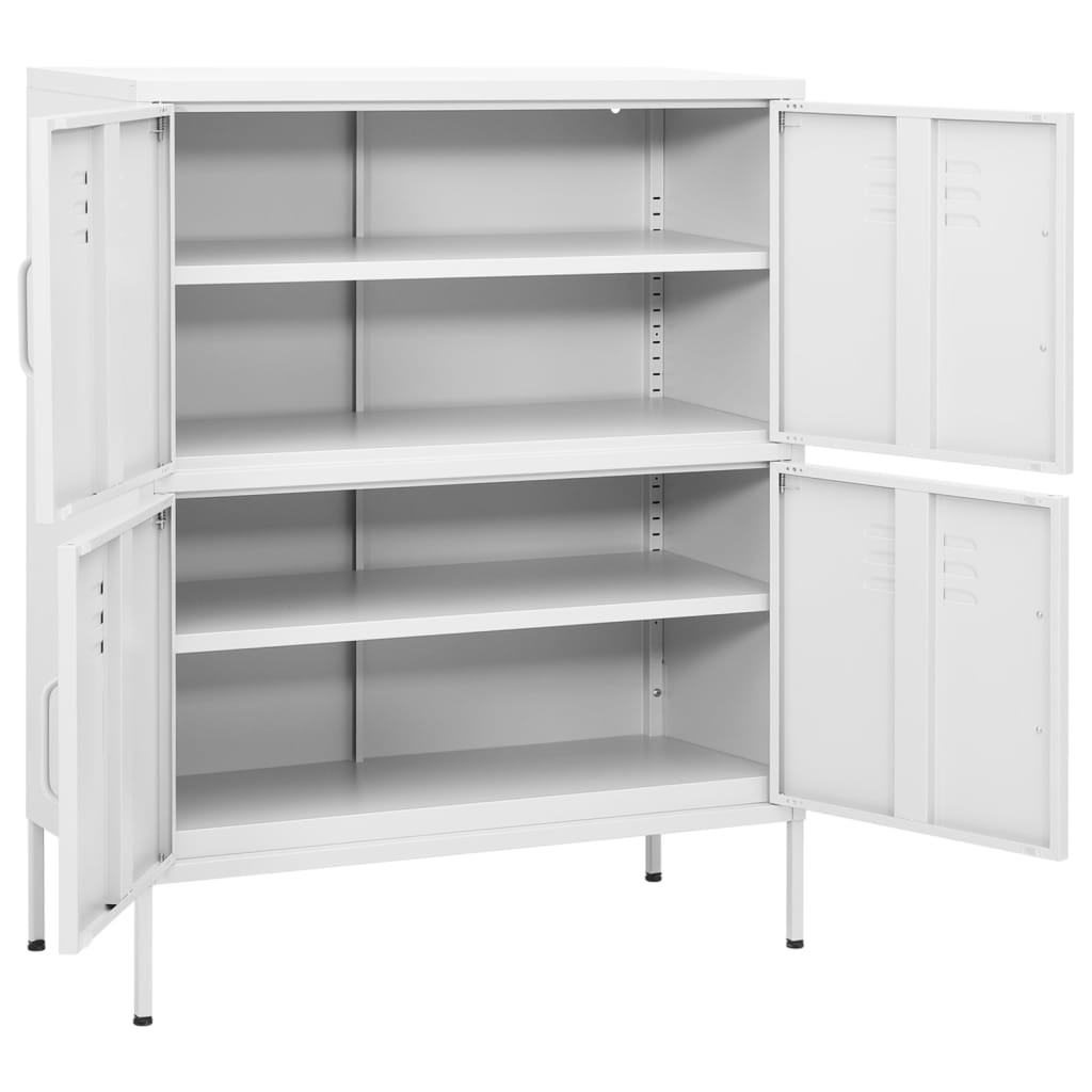 vidaXL Storage Cabinet White 80x35x101.5 cm Steel