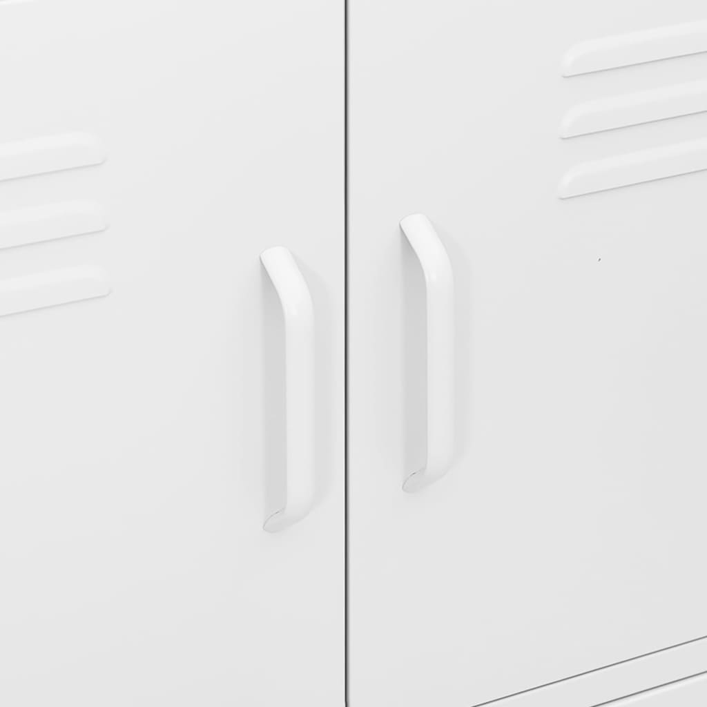 vidaXL Storage Cabinet White 80x35x101.5 cm Steel