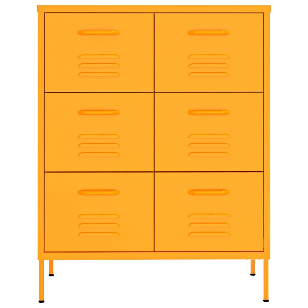 Drawer Cabinet | Mustard Yellow | Steel | Medium | Ball-Bearing