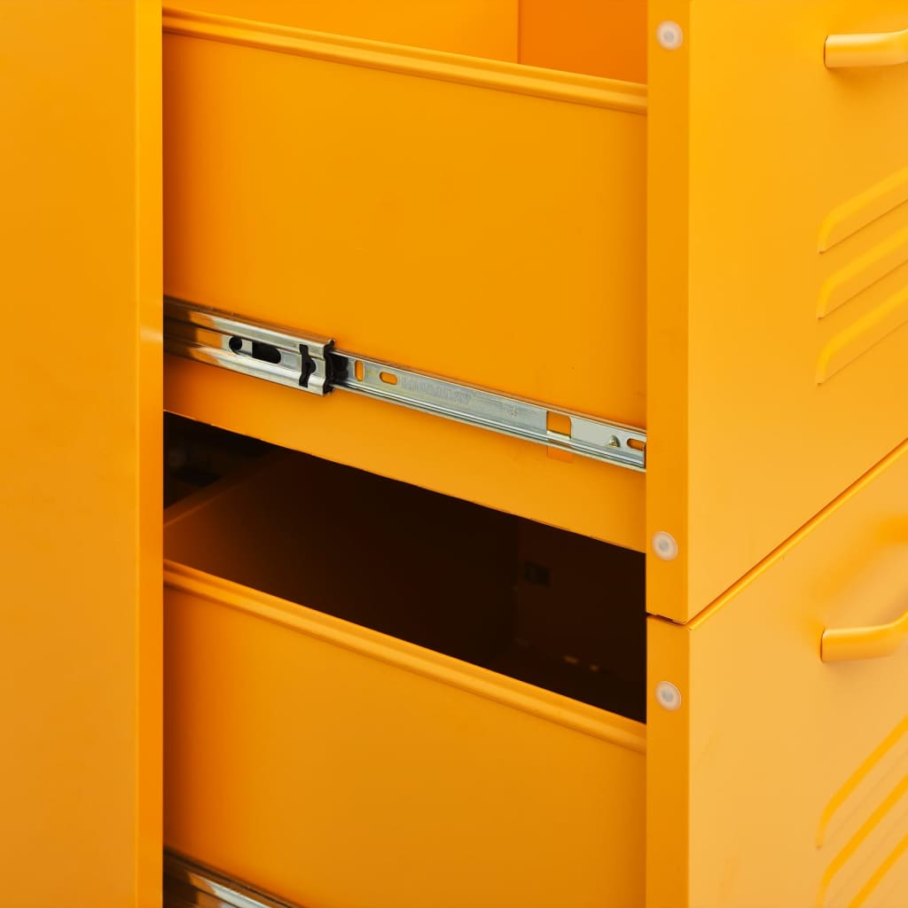 Drawer Cabinet | Mustard Yellow | Steel | Medium | Ball-Bearing