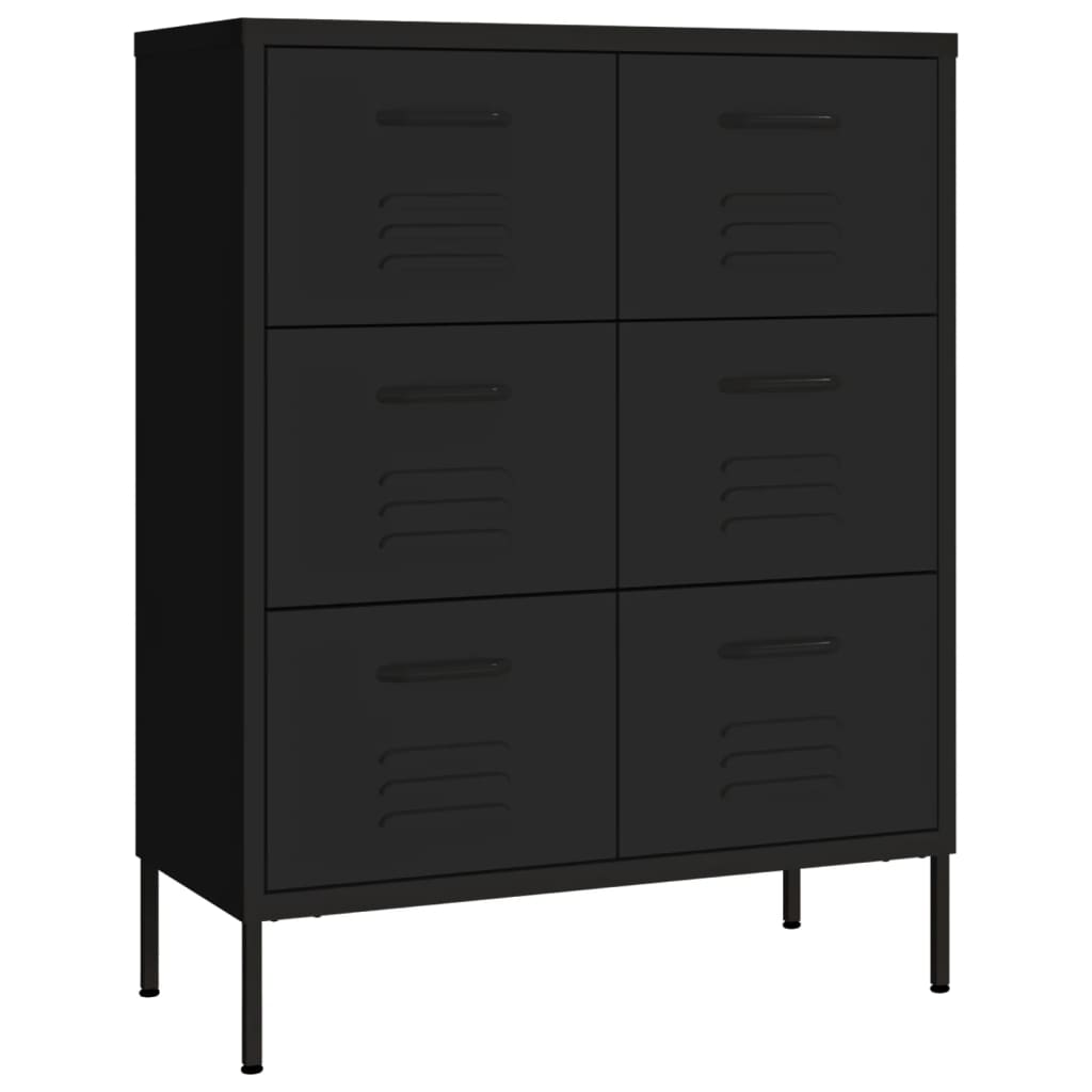 Drawer Cabinet | Black | Steel | Medium | Storage Cabinet | Rectangular