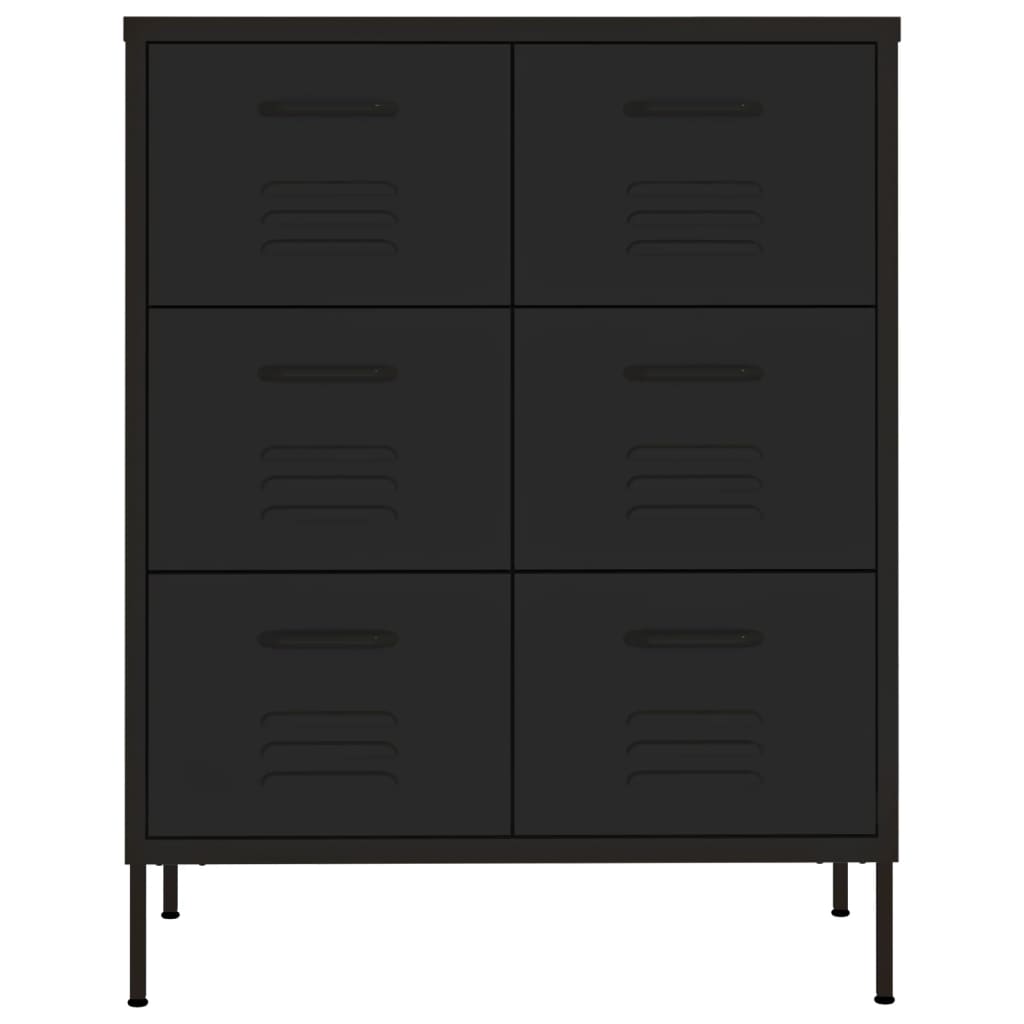 Drawer Cabinet | Black | Steel | Medium | Storage Cabinet | Rectangular