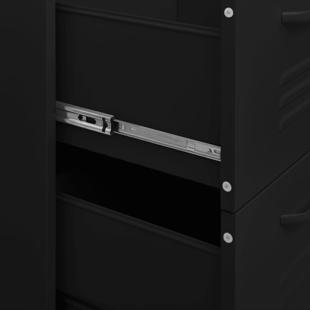Drawer Cabinet | Black | Steel | Medium | Storage Cabinet | Rectangular