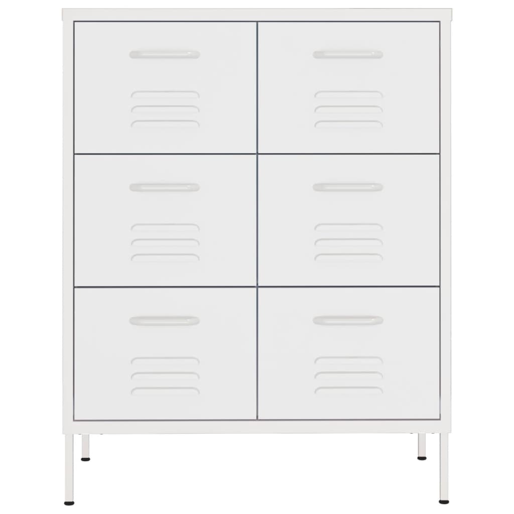 Drawer Cabinet | White | Steel | Medium | Fully Extendable