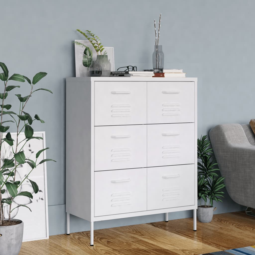Drawer Cabinet | White | Steel | Medium | Fully Extendable