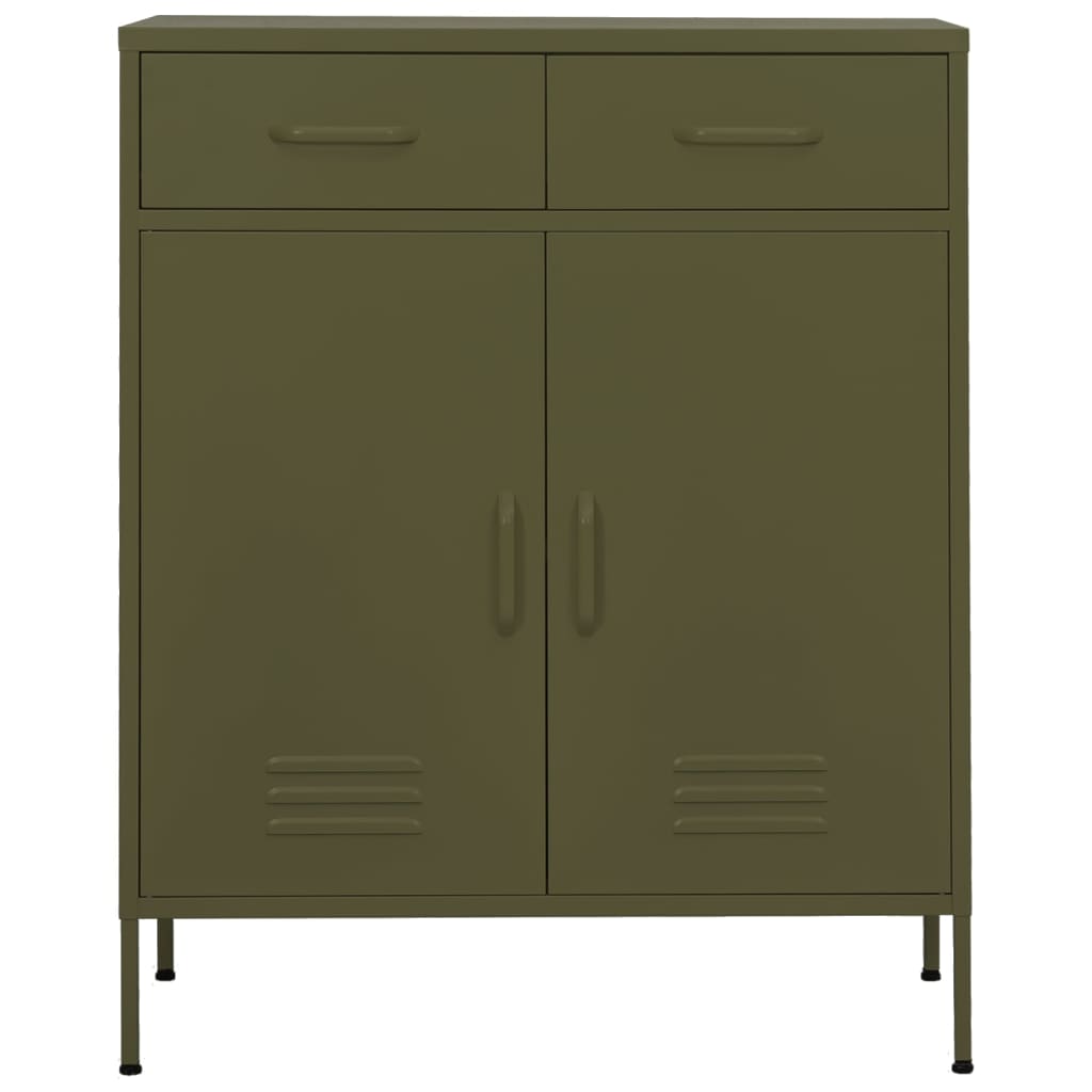 Storage Cabinet | Olive Green | Steel | 80x35x101.5 cm