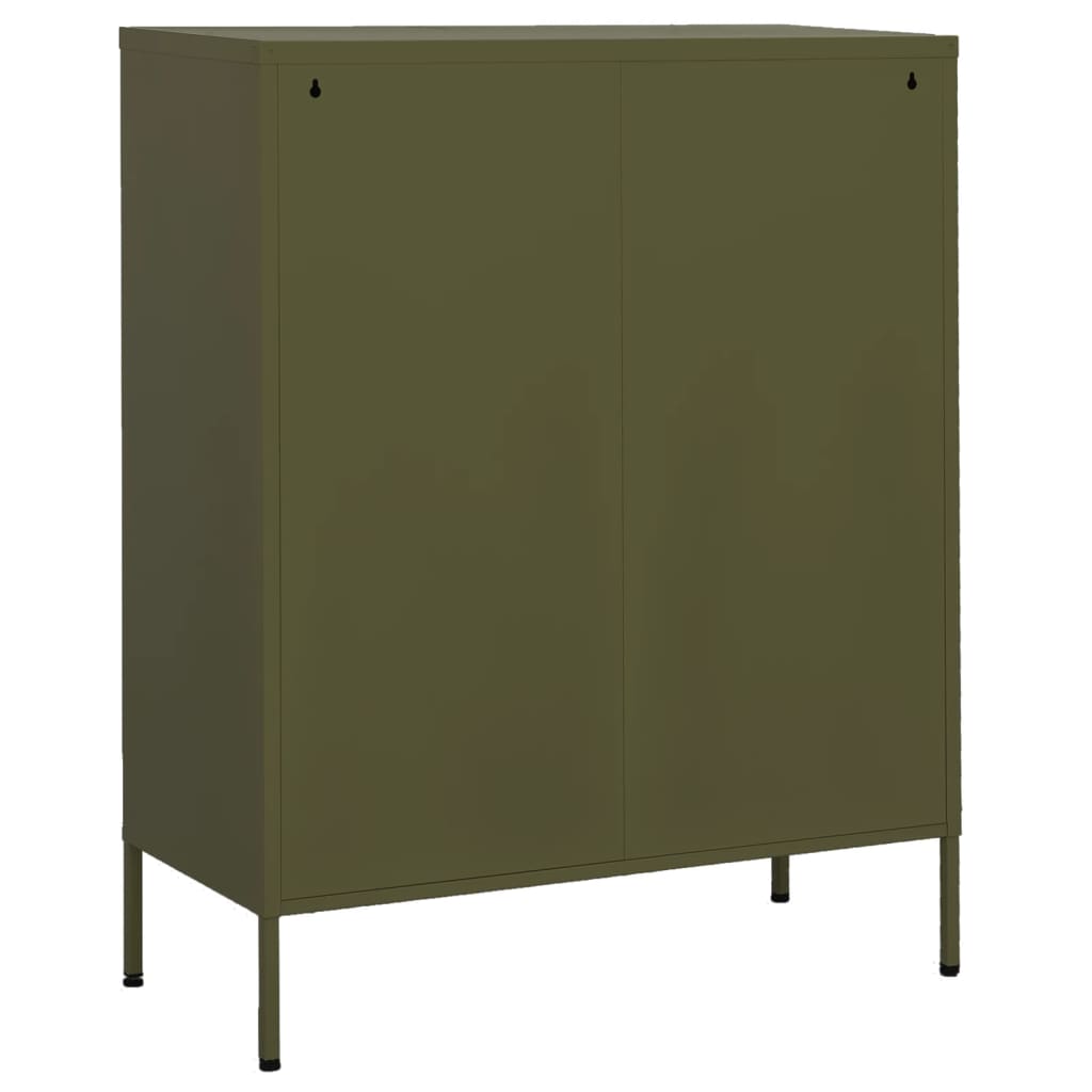 Storage Cabinet | Olive Green | Steel | 80x35x101.5 cm