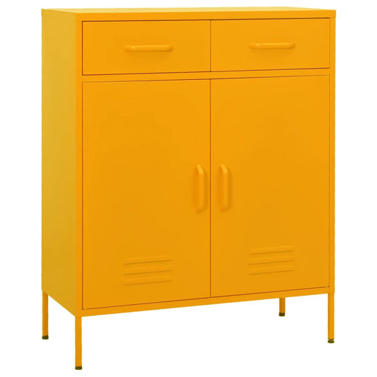 vidaXL Storage Cabinet Mustard Yellow 80x35x101.5 cm Steel