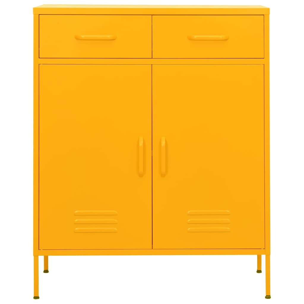 vidaXL Storage Cabinet Mustard Yellow 80x35x101.5 cm Steel