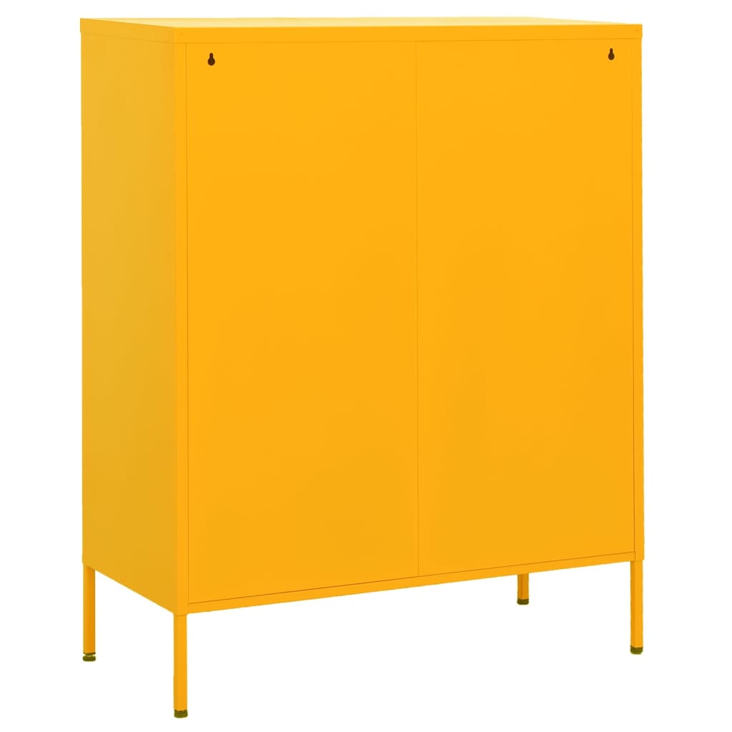 vidaXL Storage Cabinet Mustard Yellow 80x35x101.5 cm Steel