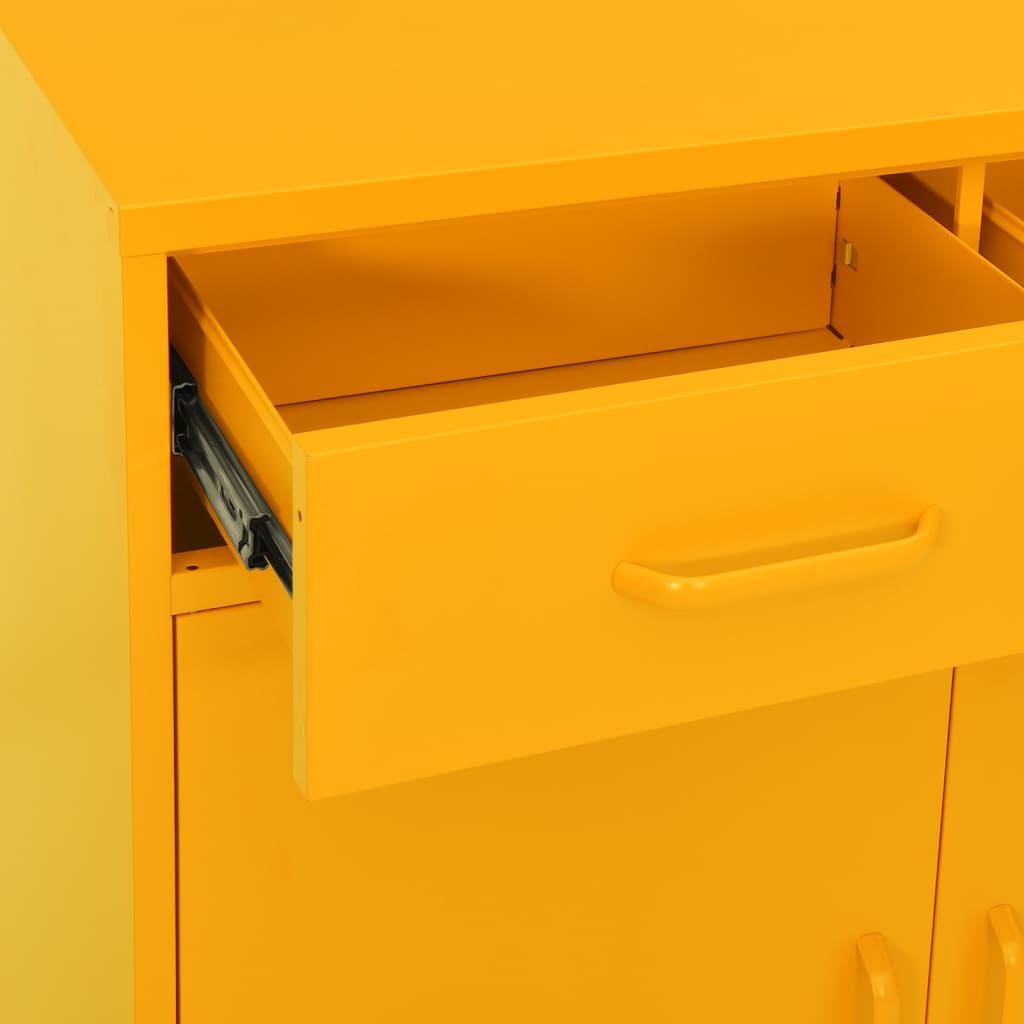 vidaXL Storage Cabinet Mustard Yellow 80x35x101.5 cm Steel