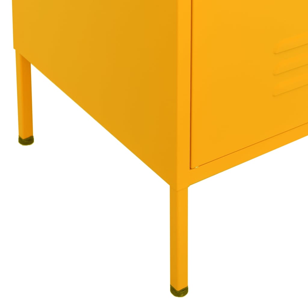 vidaXL Storage Cabinet Mustard Yellow 80x35x101.5 cm Steel